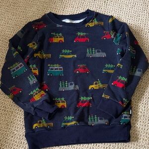 Little Sleepies Kids Holiday Sweater with Colorful Car Print